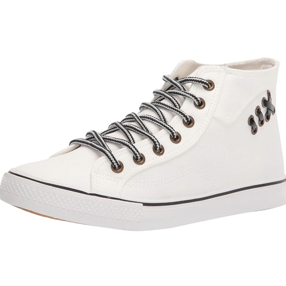 Yoki Shoes Yoki White And Black Canvas High Top Sneakers Poshmark